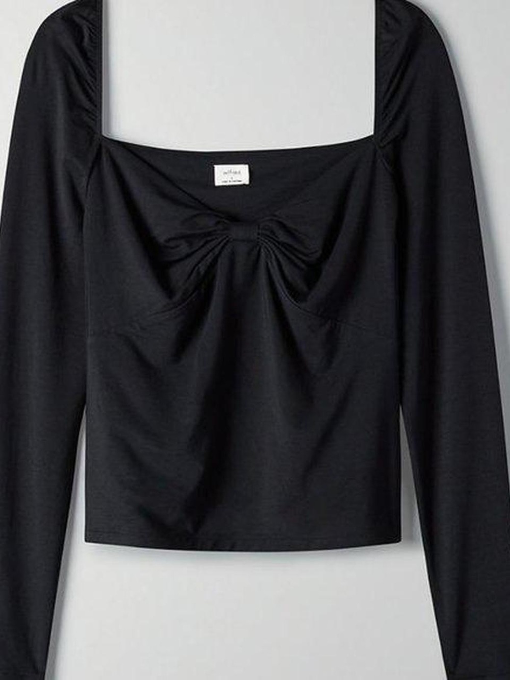 ARITZIA Sonnet Black Long-Sleeve Twist Front Top
